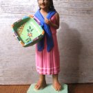 Vintage 1960s Tlaquepaque Mexican folk art market vendor w/baby figure