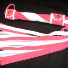 20 Lash 1/2 Inch Two Tone Wide Pink and White  Suede