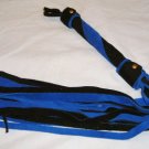 20 Lash 1/2 Inch Wide Black and Blue Suede Flogger