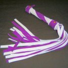 20 Lash 1/2 Inch Wide Purple  and White Suede Flogger