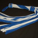 20 Lash 1/2 Inch Wide White and Blue Suede Flogger