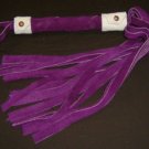20 Lash 1/2 Inch Wide Purple Suede with White Suede Trim Flogger