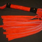 20 Lash 1/2 Inch Wide Red Suede Flogger