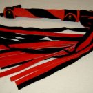 20 Lash 1/2 Inch Wide Black  and Red Suede Flogger