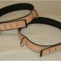 Thigh cuff Tan Leather On Black Suede Locking (set of 2 Locks Included)