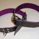 Purple Suede and Black Leather Roller Buckle  (set of 2)