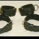 Wrist and Ankle Cuffs Black Leather On Black Leather Roller Buckle (set of 4)