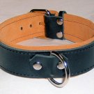 1 Ring Tan Suede Lined Leather Collar - Roller Buckle