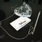 Elegant Filigree Crystal Heart Pen Stand Desk Pen Set