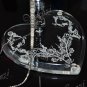 Elegant Filigree Crystal Heart Pen Stand Desk Pen Set