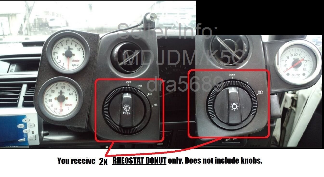 2 X Oem Knob Rheostat of Light & Wiper Switch TOYOTA AE86 LEVIN TRUENO