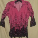 Lane Bryant Magenta & Black Print Blouse