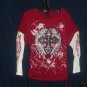 Lane Bryant Red mock-Layered Gothic Cross Tee