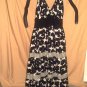 Lane Bryant Black & White Floor Length Halter Dress