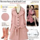 SD6134 # fashion wholesale ;lapel Long classic cashmere coat - Pink