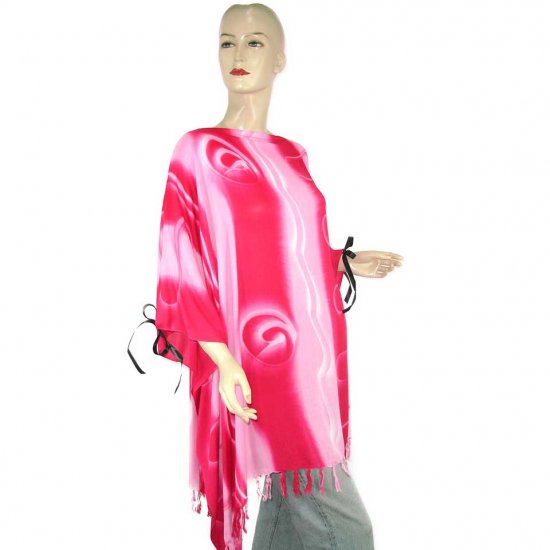 Hippie Tie-Dye Batik Poncho Tunic Kaftan Caftan Blouse 1X 2X 3X 4X 5X (PAB51)