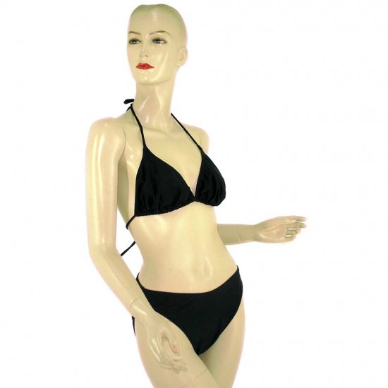 2-Piece Black Halter-Top Bikini Swimwear XL (PS6)