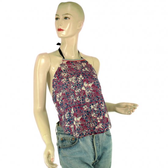 Purple Batik Chinese Style Du-Dou Halter-Neck Top OSFA (KTN3)