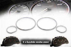 VW GOLF II chrome ABS plastic DASHBOARD GAUGE RINGS - DRA7