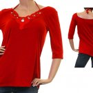 New Plus Size Women's Clothing Rust Shirt Blouse Top