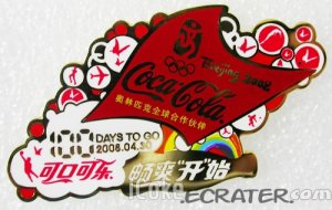 Coca-Cola Beijing 2008 Olympic Count Down 100 Days To Go Pin