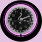 Neon Light Keyboard & G-Clef Design Wall Clock in Pink - Music Gift