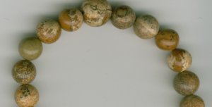 PICTURE JASPER BEAD BRACELET GEMSTONE