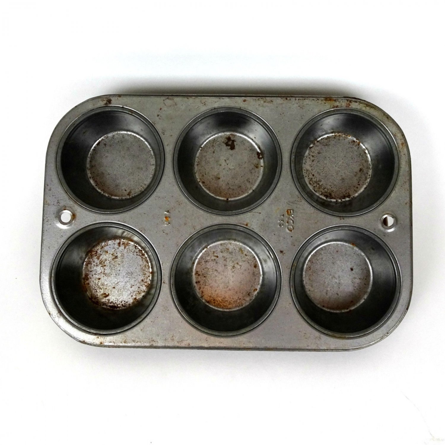 Vintage Ekco USA Muffin Pan 160 Cupcake Biscuit Metal Tin Baking 160