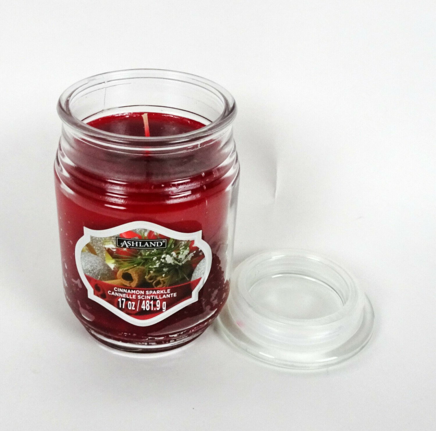 Ashland Cinnamon Sparkle Wax Candle Jar Christmas Holiday 17 oz Relaxing Spices