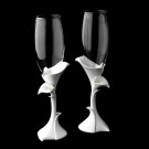 Calla Lily Fluted Champagne Toasting Glasses