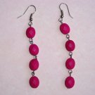 Free Shipping! Handcrafted Polymer Clay Pink Bead Earrings