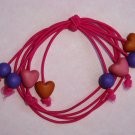 Free Shipping! Handcrafted Heart Beads Elastic Cord Bracelet
