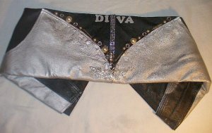 UNIQUE DIVE LEATHER/RHINESTONE WWE/RAW WRESTLING STYLE BELT