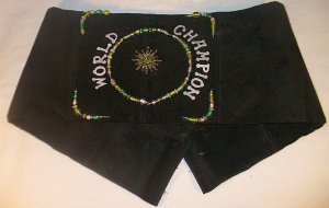 VINTAGE GREEN RHINESTONE GENUINE LEATHER WWE/RAW STYLE WRESTLING BELT