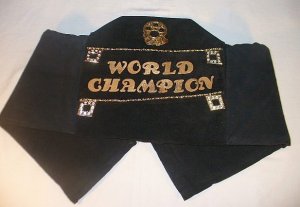 CHAINS AND RHINESTONES ENHANCE THIS GENUINE SUEDE WWE/RAW STYLE WRESTLING BELT