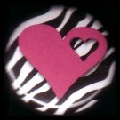 1" Inch Hot Pink Heart on Zebra Print Background Punk Princess Button Badge Pin - 0748
