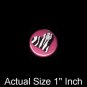 1" Inch Zebra Print Heart on Hot Pink Background Punk Princess Button Badge Pin - 0749