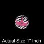 1" Inch Hot Pink Crown on Zebra Print Background Punk Princess Button Badge Pin - 0753