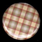 Yellow Pretty in Plaid 1 Inch Pin Back Button Badge  - 1050