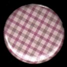 Pretty in Plaid in Pink and Tan, 1 Inch Pin Back Button Badge  - 1053