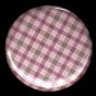 Pretty in Plaid in Pink and Tan, 1 Inch Pin Back Button Badge  - 1053