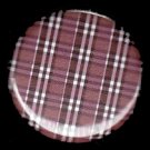 Pretty in Plaid in Red and Brown, 1 Inch Pin Back Button Badge  - 1055