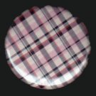Pretty in Plaid in Navy and Pink, 1 Inch Pin Back Button Badge  - 1067