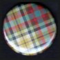 Pretty in Plaid in Green Red and Black, 1 Inch Pin Back Button Badge  - 1068