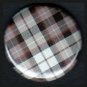 Pretty in Plaid in Black and Brown, 1 Inch Pin Back Button Badge  - 1069