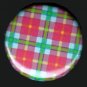 Pretty in Plaid in Red Green and Blue, 1 Inch Pin Back Button Badge  - 1070