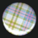 Pretty in Plaid in Pink Blue and Green, 1 Inch Pin Back Button Badge  - 1071