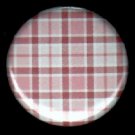 Pretty in Plaid in Shades of Pink and Tan, 1 Inch Button Badge Pin - 1082