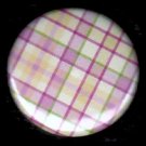 Pretty in Plaid in Yellow and Pink, 1 Inch Button Badge Pin  - 1094
