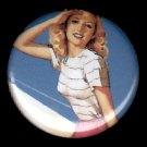 Mid Century Pin Up Girl Saluting, Retro 1 Inch Button Badge Pin - 1108